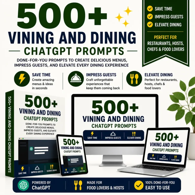 500 Vining and dining chatgpt prompts