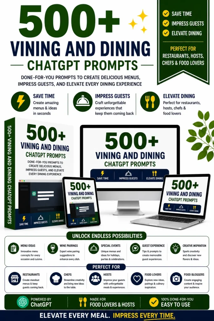 500+ vining and dining chatgpt prompts
