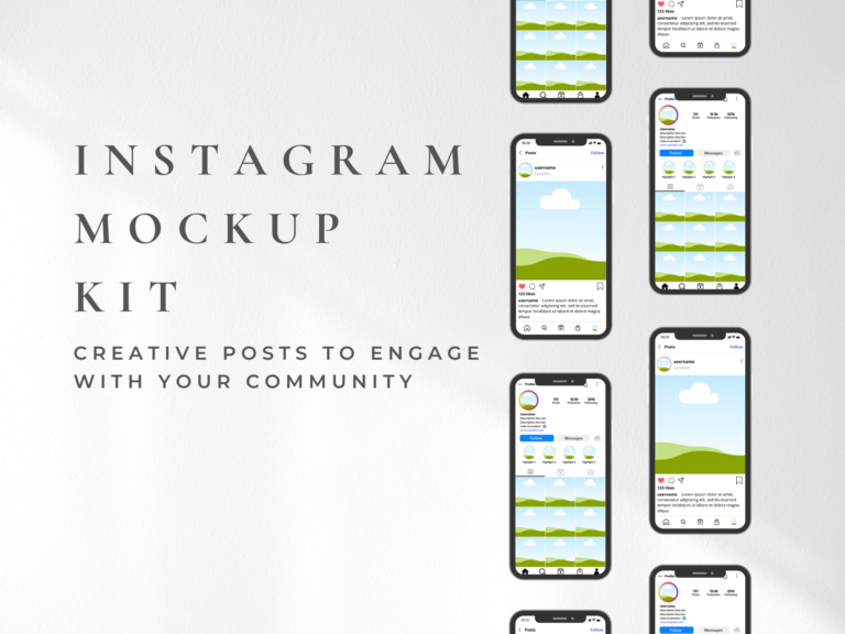 Editable Instagram Mockup Kit Canva Templates – Plan and Showcase with PLR