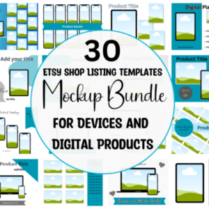 30 Etsy Digital Listing Mockups Canva Templates with PLR – Editable Designs for Professional Listings