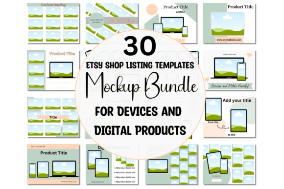30+ Mockups for Etsy Digital Listings Canva Templates with PLR – Editable Designs for Professional Listings