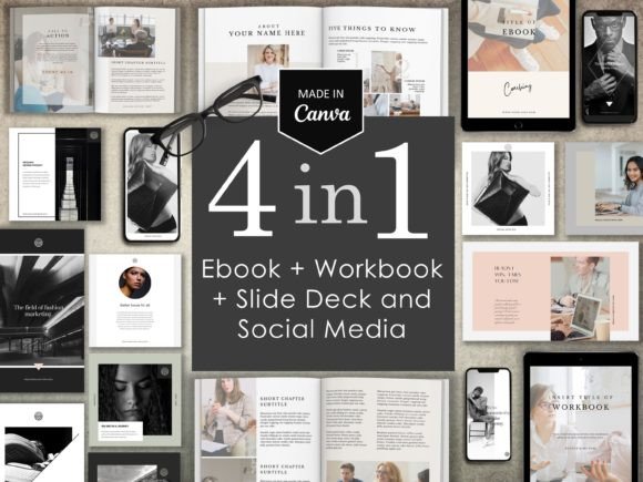 4-in-1 Coaching Template Bundle for Canva – Editable Templates with PLR