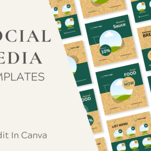 Food Social Media Feed Templates – Editable Canva Templates with PLR Rights