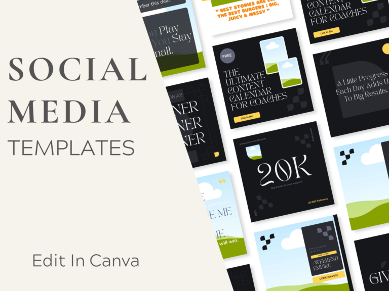 Coaching Instagram Post Templates – Editable Canva Templates with PLR Rights