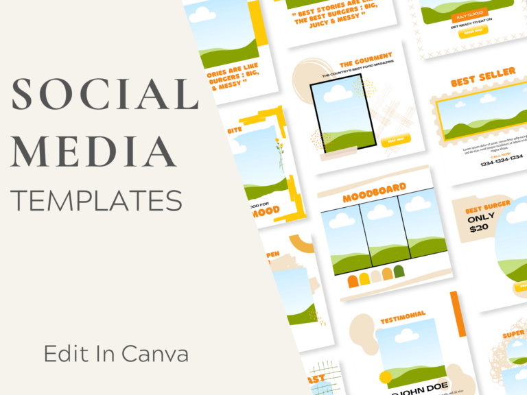Food Instagram Post Templates – Editable Canva Templates with PLR Rights