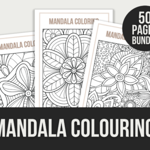 Mandala Colouring Bundle – Editable Canva Templates with PLR Right