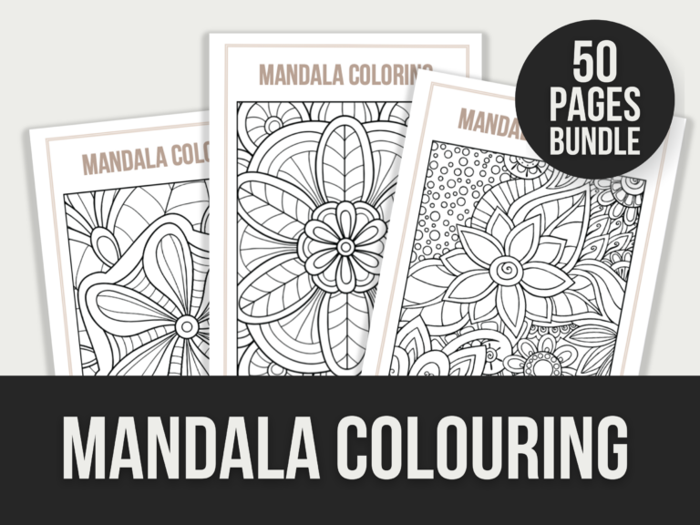 Mandala Colouring Bundle – Editable Canva Templates with PLR Right