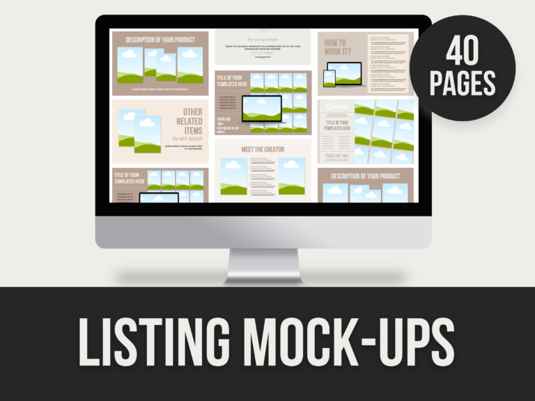 Listing Mock-Ups – Editable Canva Templates with PLR Rights