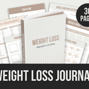 Weight Loss Journal – 30-Page Editable Canva Template with PLR Rights