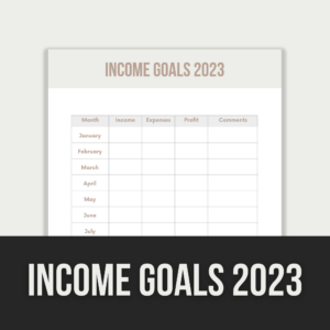 Income Goals 2023 Planner – Editable Canva Template with PLR Rights