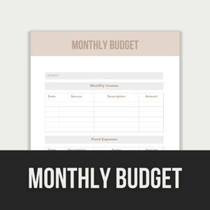 Monthly Budget Planner – Editable Canva Template with PLR Rights