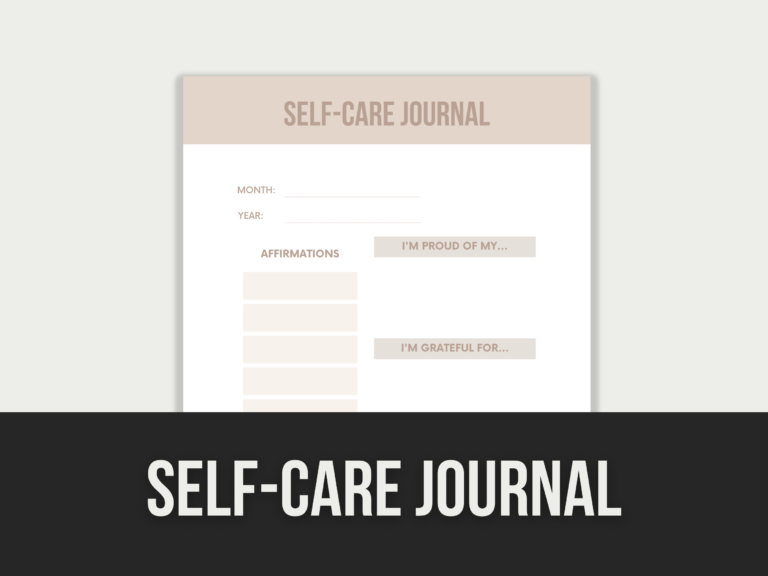 Self-Care Journal – Editable Canva Templates with PLR Rights