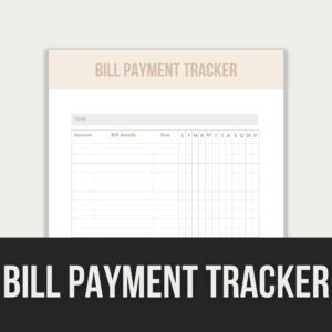 Bill Payment Tracker – Editable Canva Template with PLR Rights