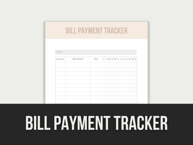 Bill Payment Tracker – Editable Canva Template with PLR Rights