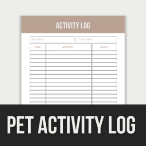 Pet Activity Log – Editable Canva Template with PLR Rights