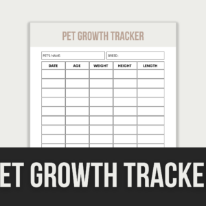 Pet Growth Tracker – Editable Canva Template with PLR Rights
