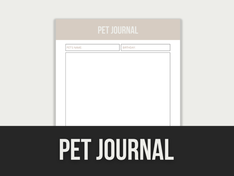 Pet Journal – Editable Canva Template with PLR Rights