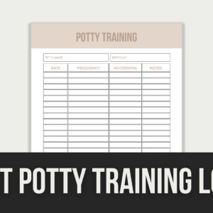 Pet Potty Training Log – Editable Canva Template with PLR Rights