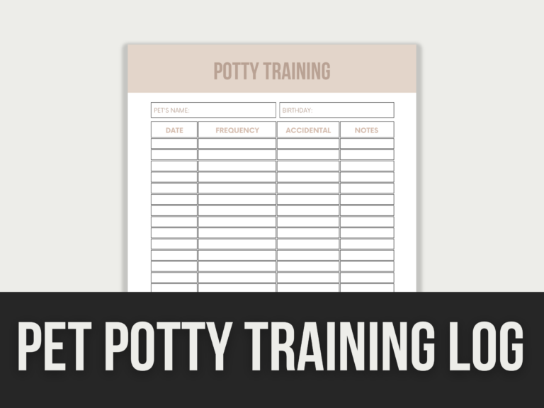 Pet Potty Training Log – Editable Canva Template with PLR Rights