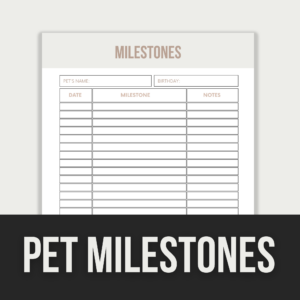 Pet Milestones Tracker – Editable Canva Template with PLR Rights