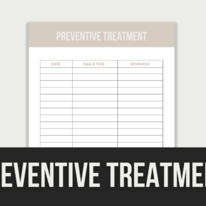 Preventive Treatment Tracker – Editable Canva Template with PLR Rights