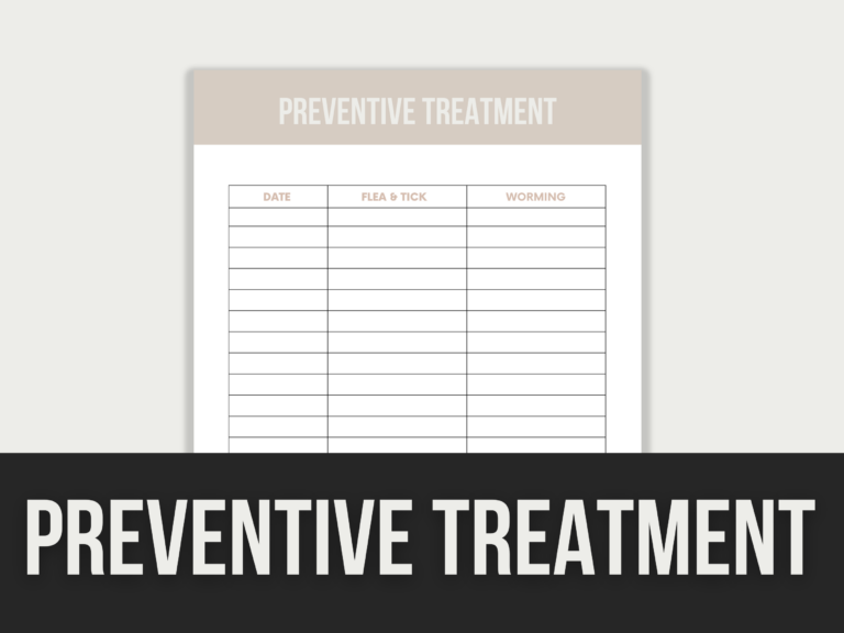 Preventive Treatment Tracker – Editable Canva Template with PLR Rights