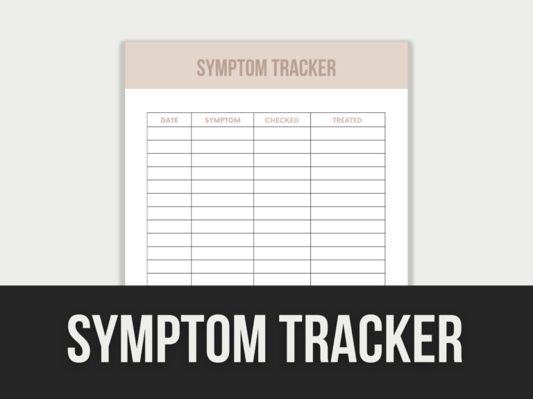 Symptom Tracker – Editable Canva Template with PLR Rights