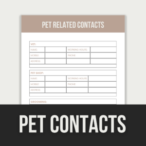 Pet Contacts Log – Editable Canva Template with PLR Rights