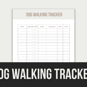 Dog Walking Tracker – Editable Canva Template with PLR Rights