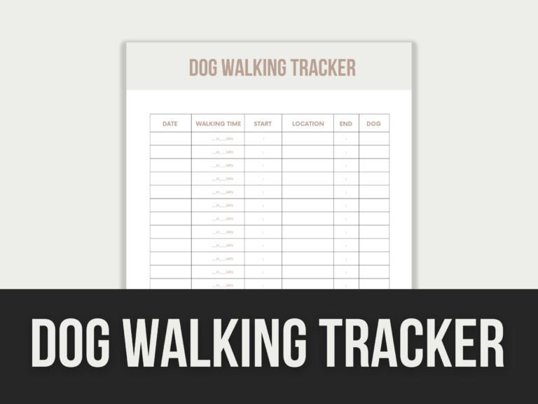 Dog Walking Tracker – Editable Canva Template with PLR Rights