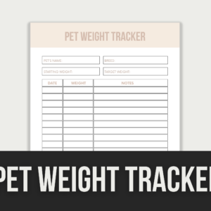 Pet Weight Tracker – Editable Canva Template with PLR Rights