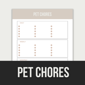 Pet Chores Tracker – Editable Canva Templates with PLR Rights