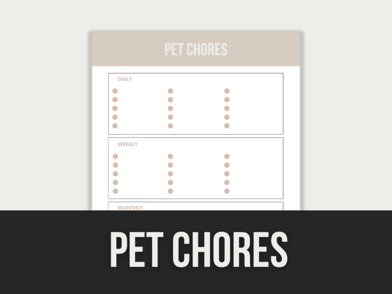 Pet Chores Tracker – Editable Canva Templates with PLR Rights