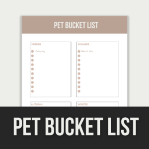 Pet Bucket List – Editable Canva Templates with PLR Rights