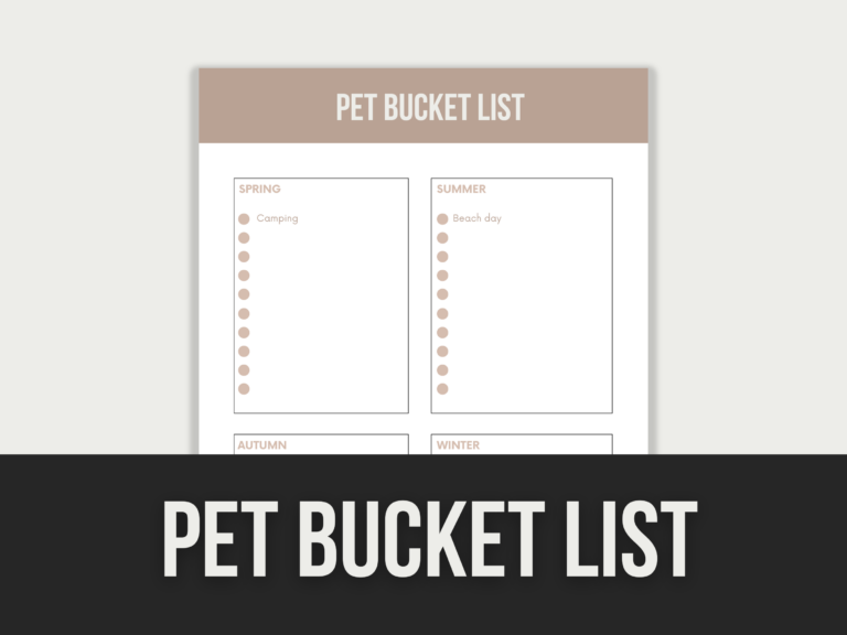 Pet Bucket List – Editable Canva Templates with PLR Rights