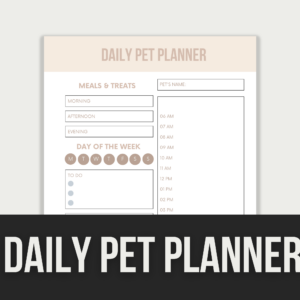 Daily Pet Planner – Editable Canva Template with PLR Rights