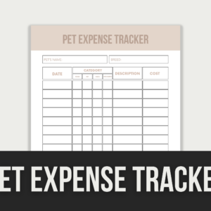 Pet Expense Tracker – Editable Canva Template with PLR Rights