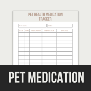 Pet Medication Tracker – Editable Canva Templates with PLR Rights