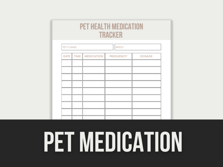 Pet Medication Tracker – Editable Canva Templates with PLR Rights