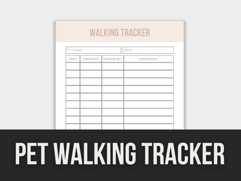Pet Walking Tracker – Editable Canva Templates with PLR Rights