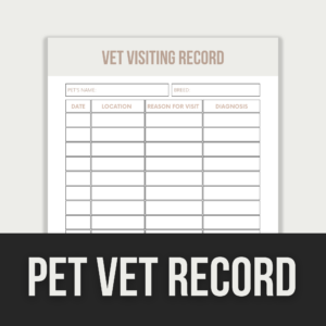 Pet Vet Record – Editable Canva Template with PLR Rights