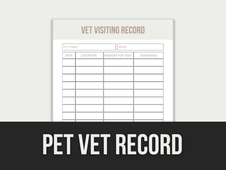 Pet Vet Record – Editable Canva Template with PLR Rights