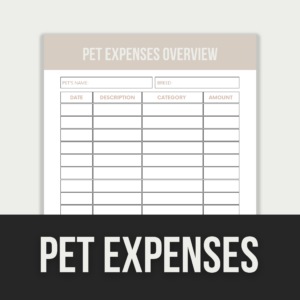 Pet Expenses Tracker – Editable Canva Template with PLR Rights