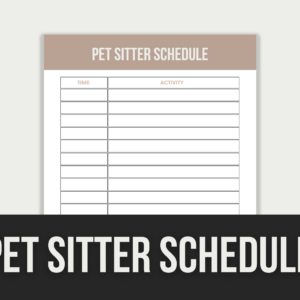 Pet Sitter Schedule – Editable Canva Templates with PLR Rights