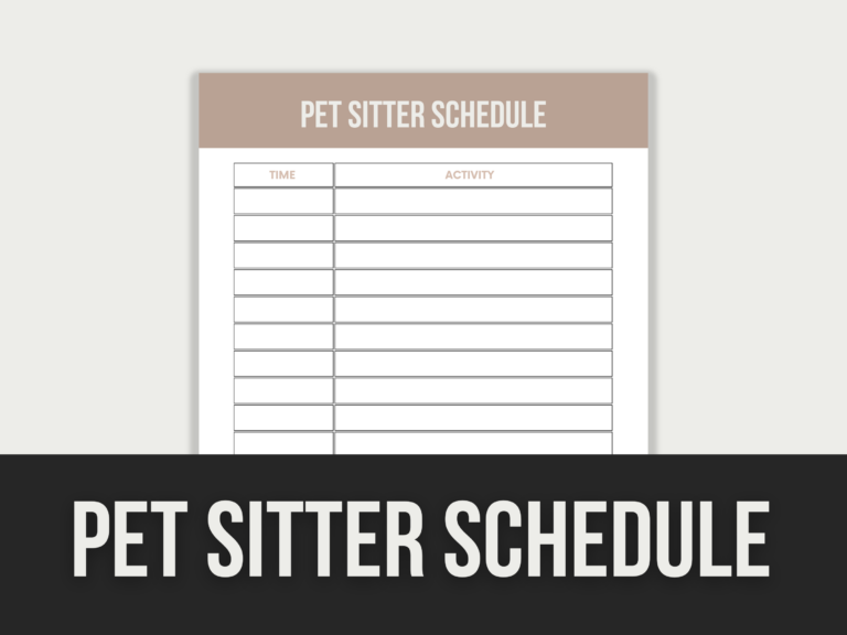 Pet Sitter Schedule – Editable Canva Templates with PLR Rights