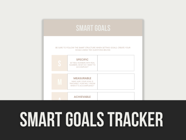 SMART Goals Tracker – Editable Canva Templates with PLR Rights