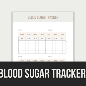 Blood Sugar Tracker – Editable Canva Template with PLR Rights