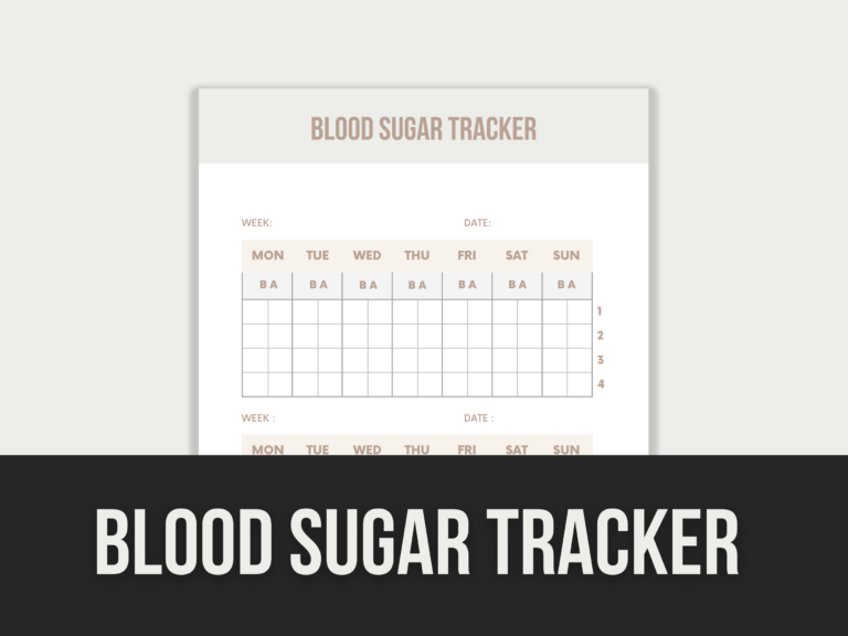 Blood Sugar Tracker – Editable Canva Template with PLR Rights