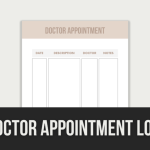 Doctor Appointment Log – Editable Canva Template with PLR Rights