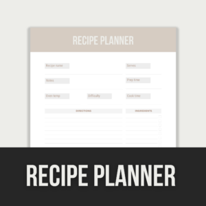Recipe Planner – Editable Canva Template with PLR Rights